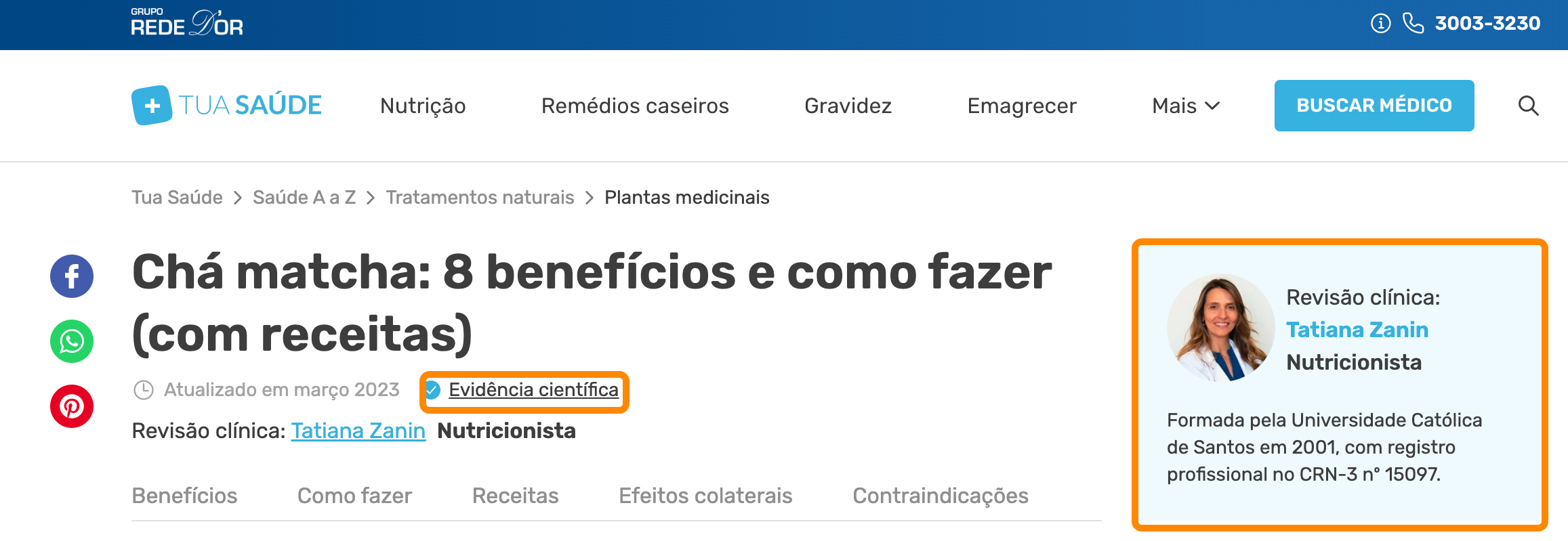 Example of demonstrating expertise in content