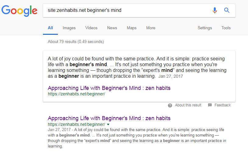 beginners mind search results