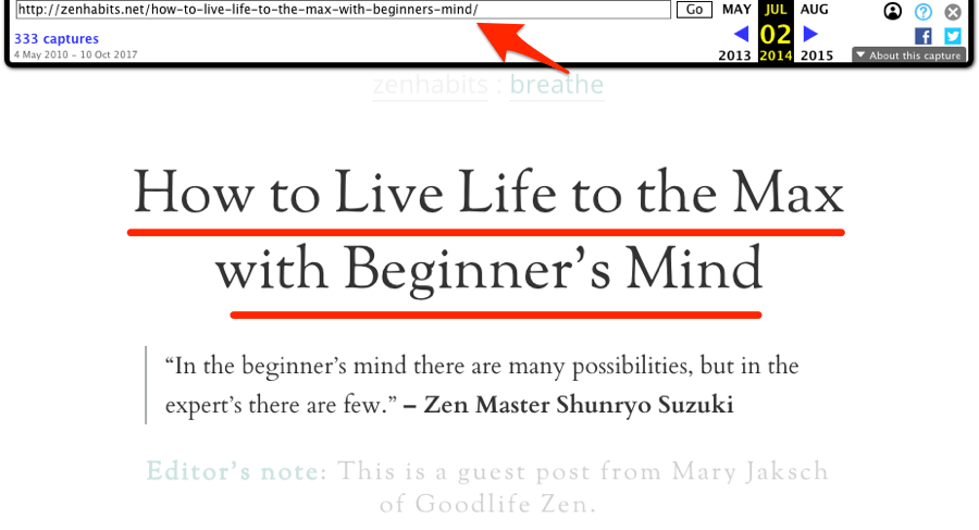 how to live life to the max with beginners mind wayback