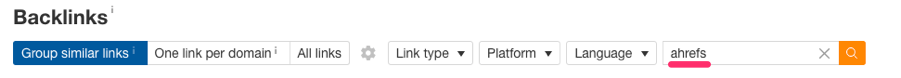 ahrefs backlinks search