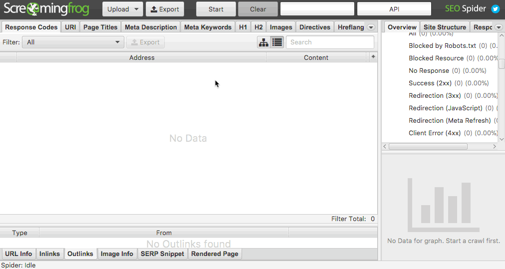 screaming frog link check
