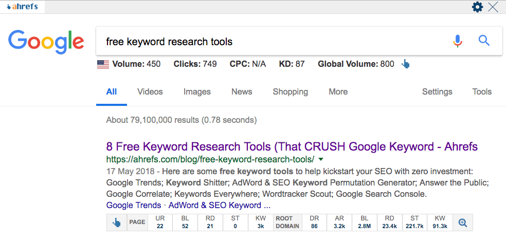 keywords explorer jump toolbar