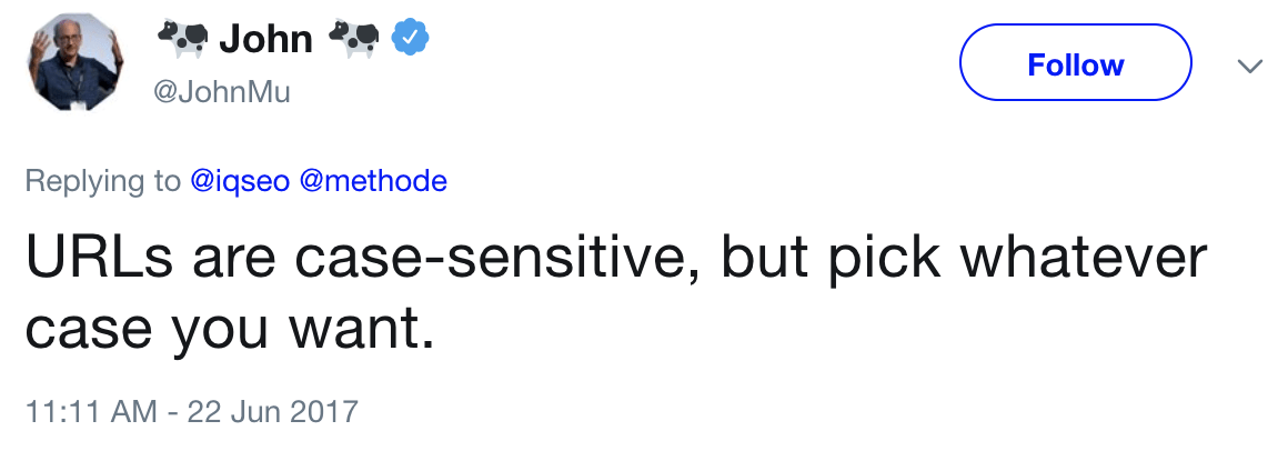 John Mueller confirms that Google sees URLs as case sensitive