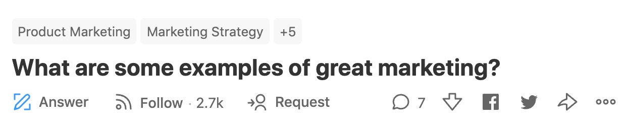 What are some examples of great marketing Quora