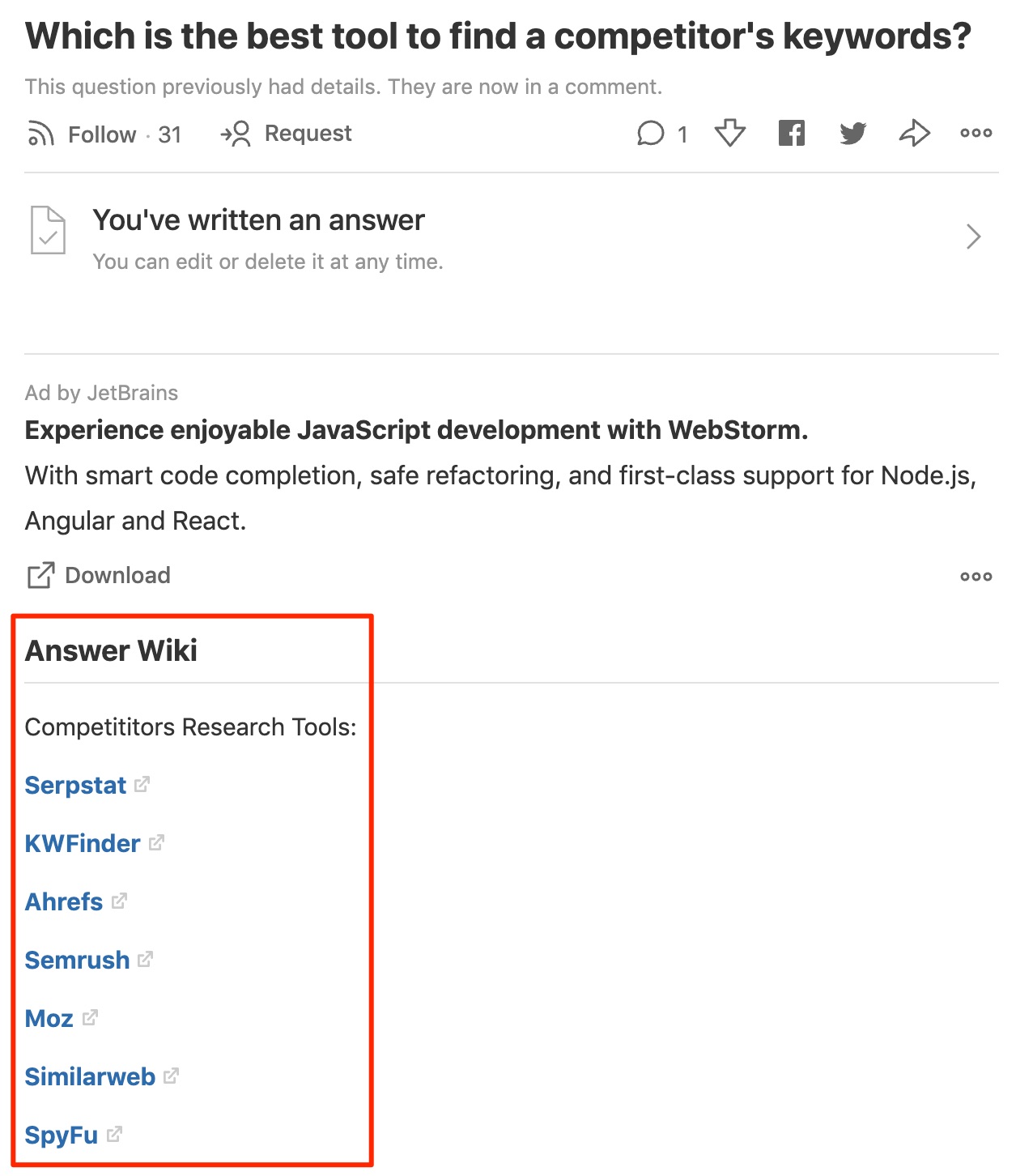 Which is the best tool to find a competitor s keywords Quora