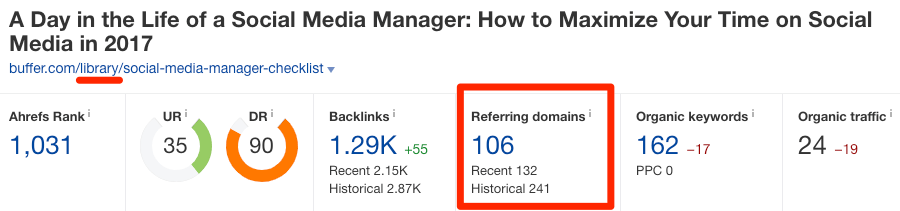 buffer url 1 referring domains