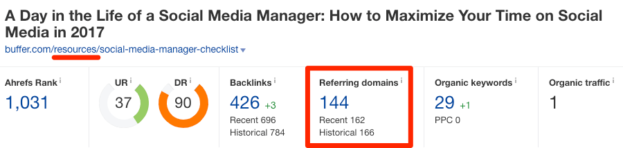 buffer url 2 referring domains