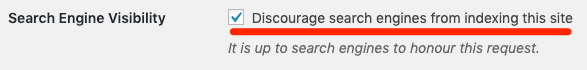 wordpress search engine settings