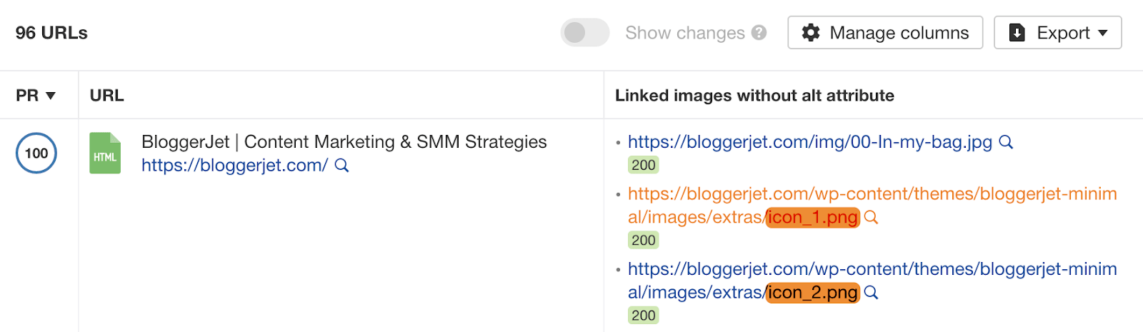 Missing alt text on files named icon 1 and icon 2