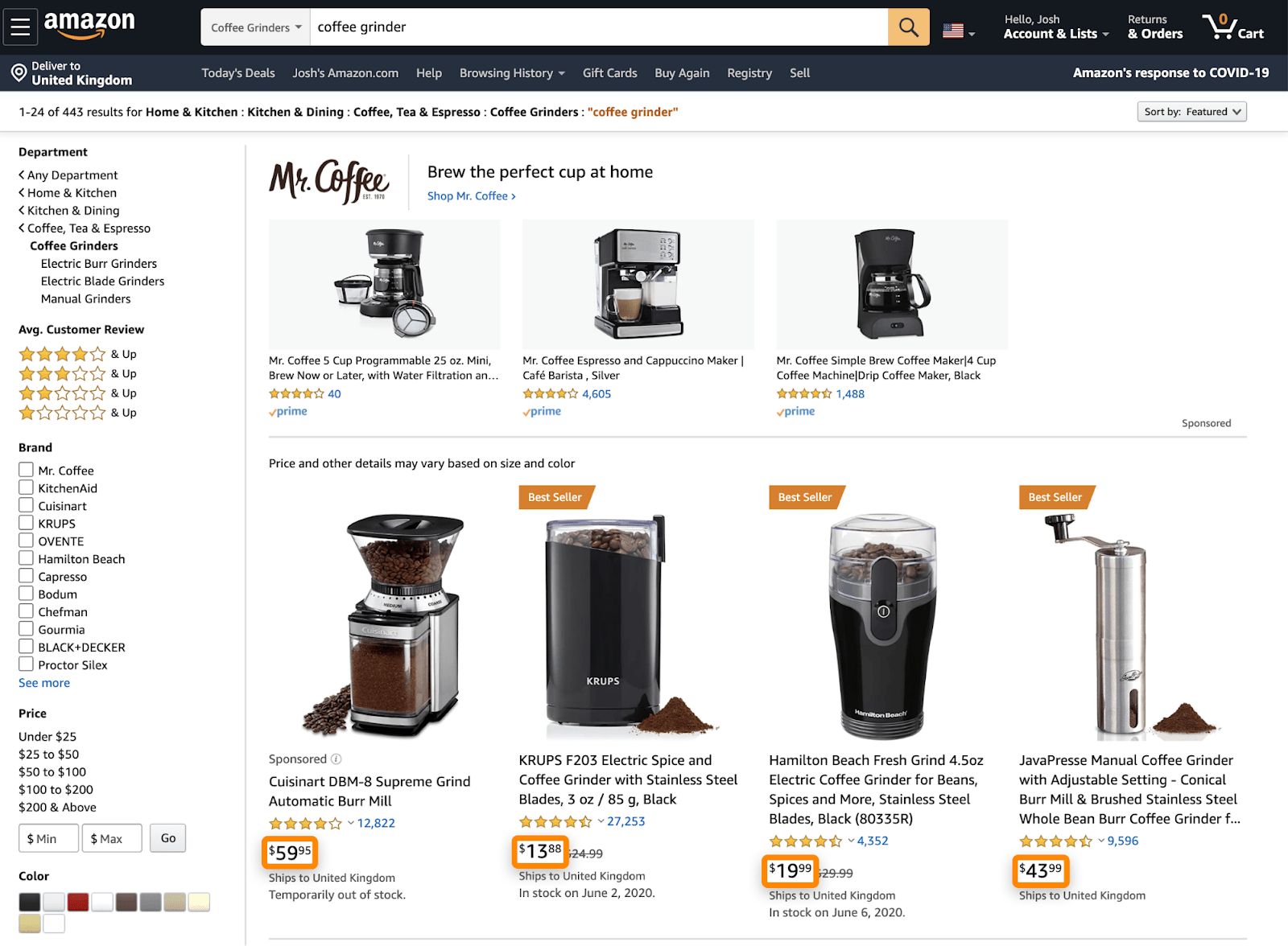 7 amazon product prices