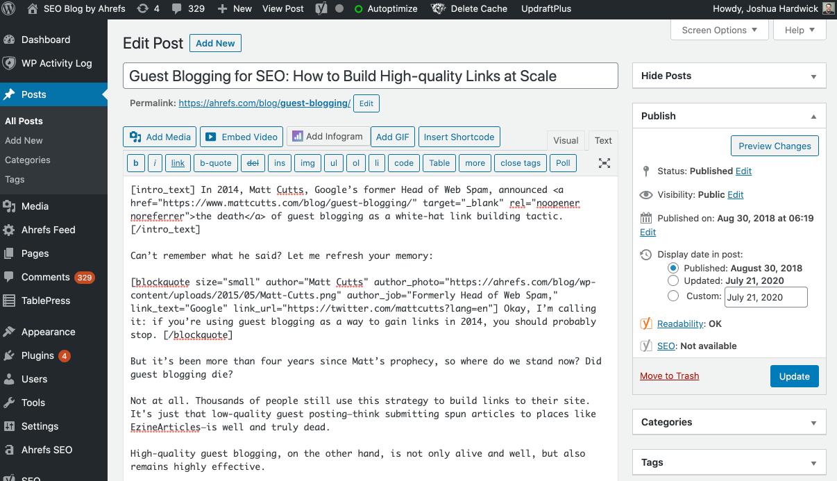 update post wordpress 1