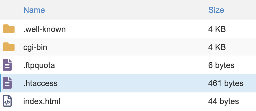 1 root directory htaccess
