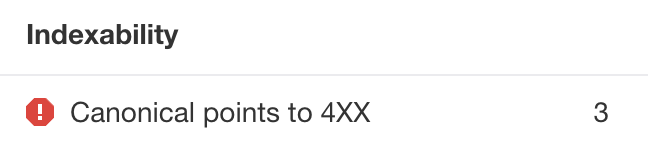 Canonical points to 4XX error in Site Audit