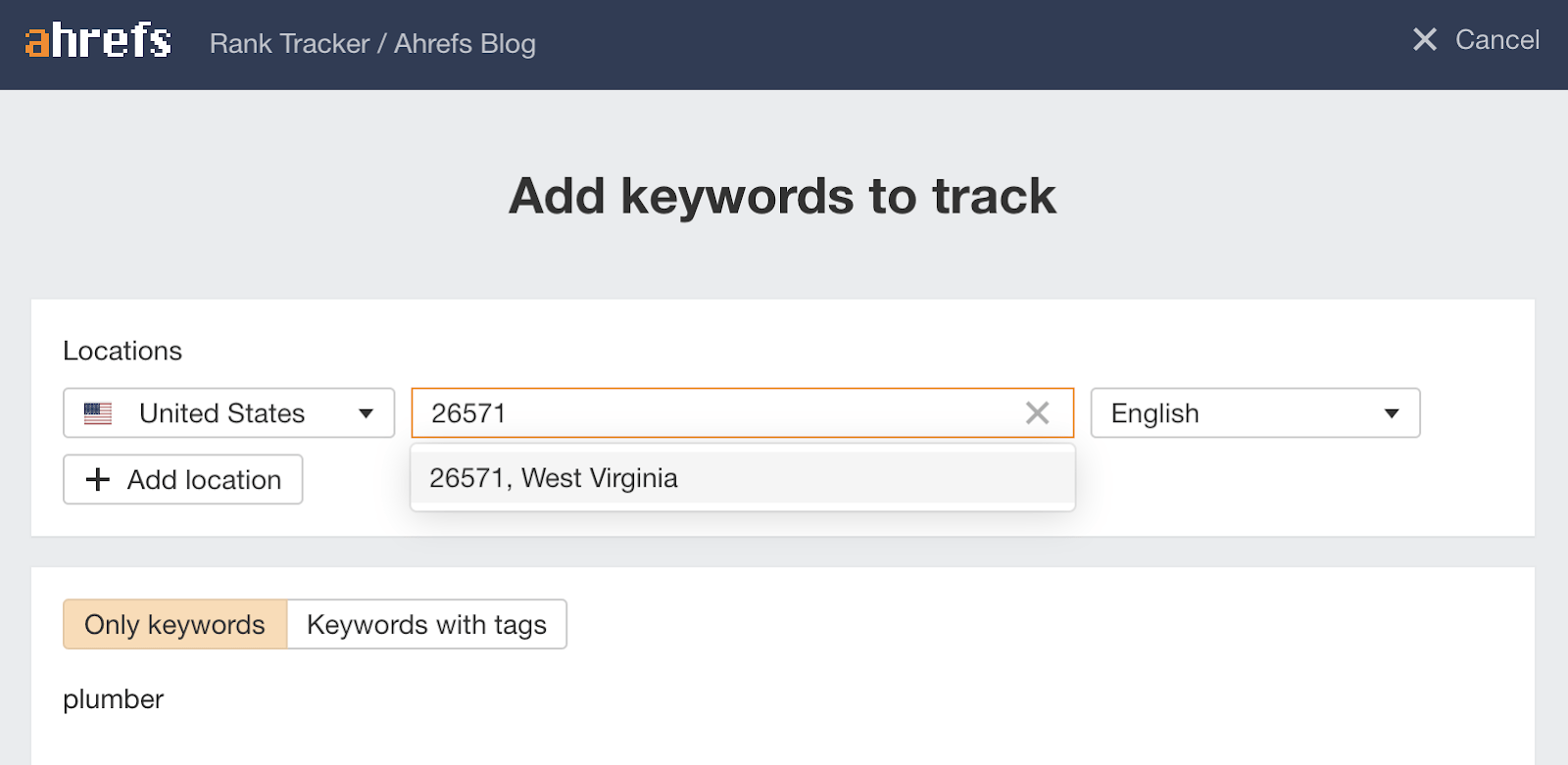 Local keyword rank tracking in Rank Tracker