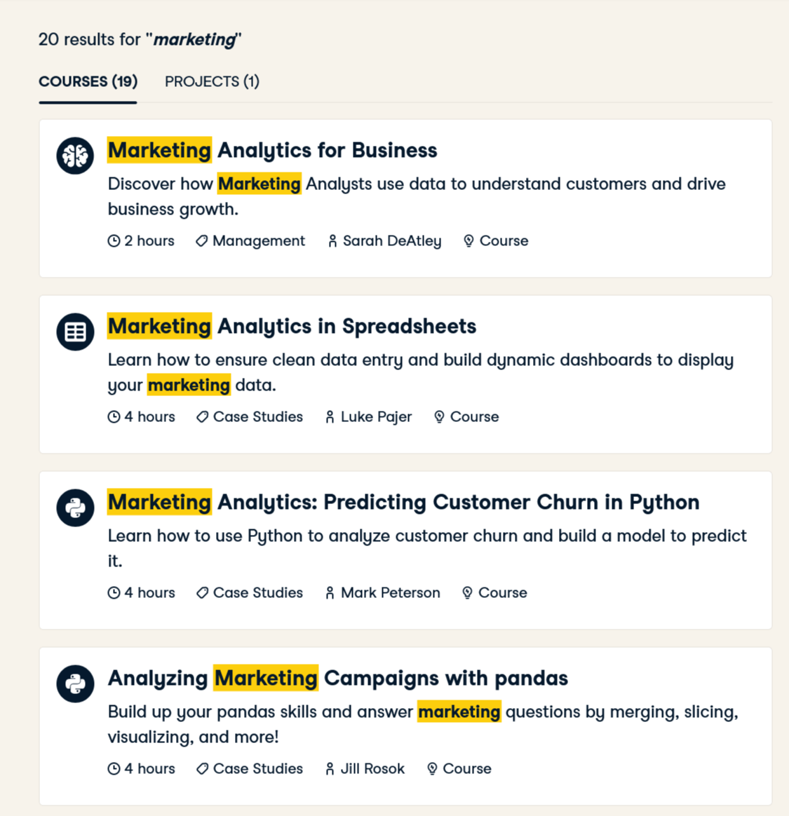 Data analysis courses for marketers