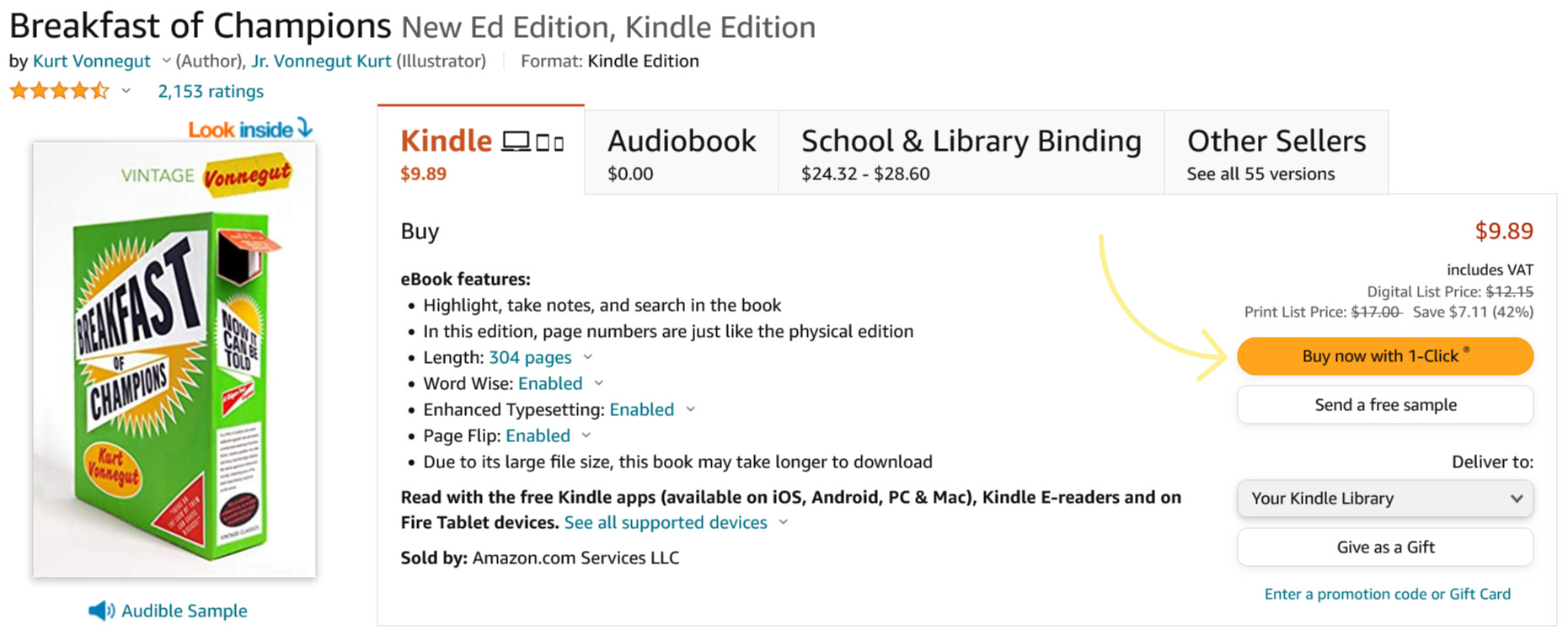 Example of a frictionless experience on Amazon