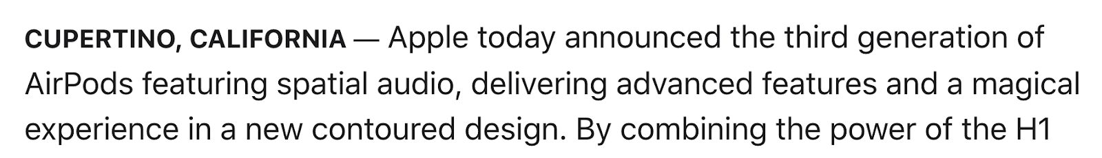 Quote where Apple mentions itself