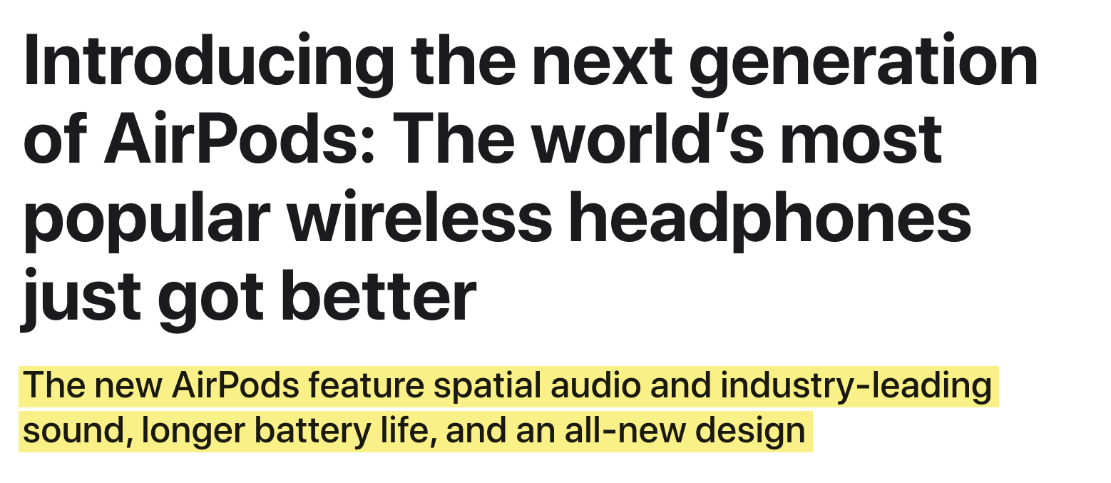 Headline and one-sentence summary