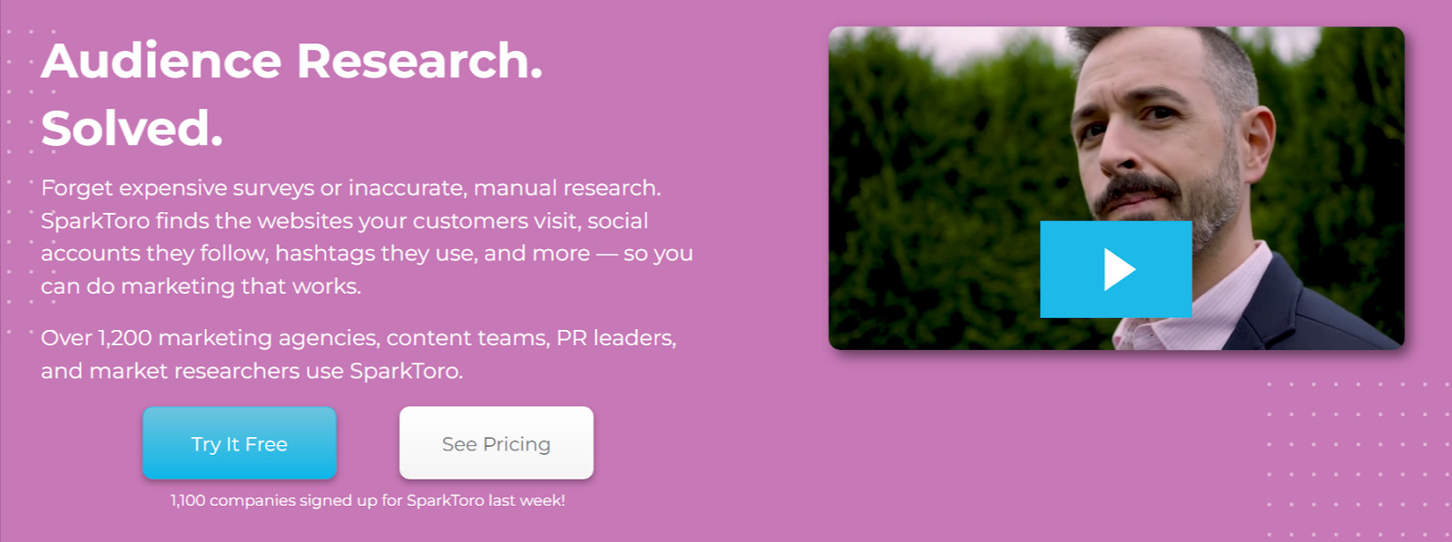 Proposition de valeur de Sparktoro's