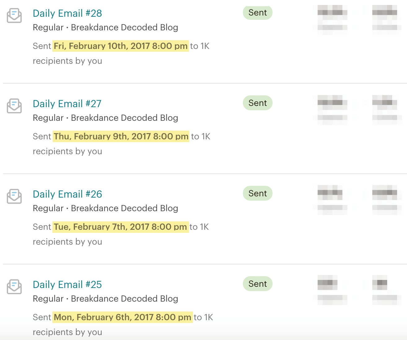 List of emails SQ wrote and sent