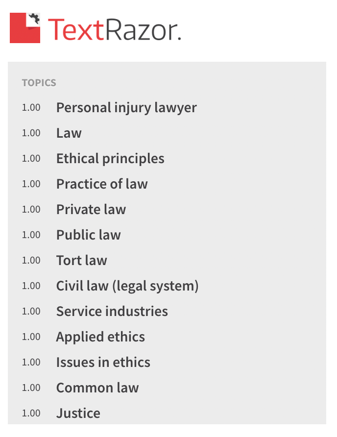 Finding more subtopics with TextRazor.
