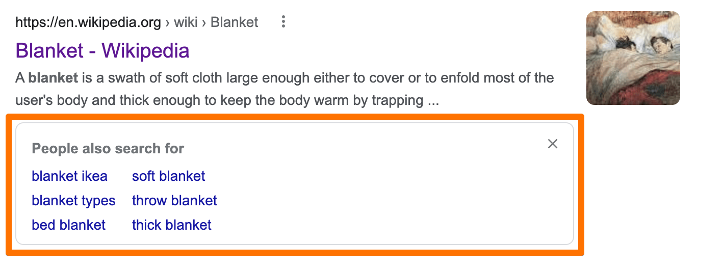people also search for block on Google