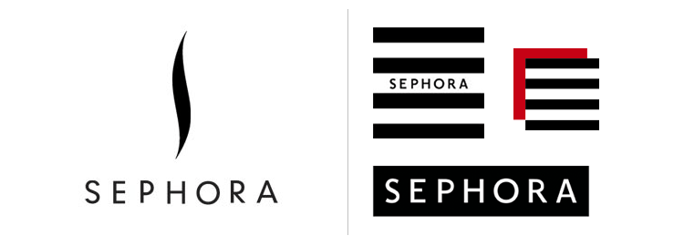 Sephora's logo in black, white, and some red