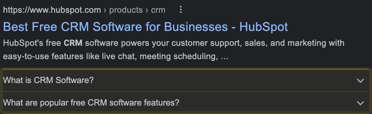 Excerpt of a Google SERP