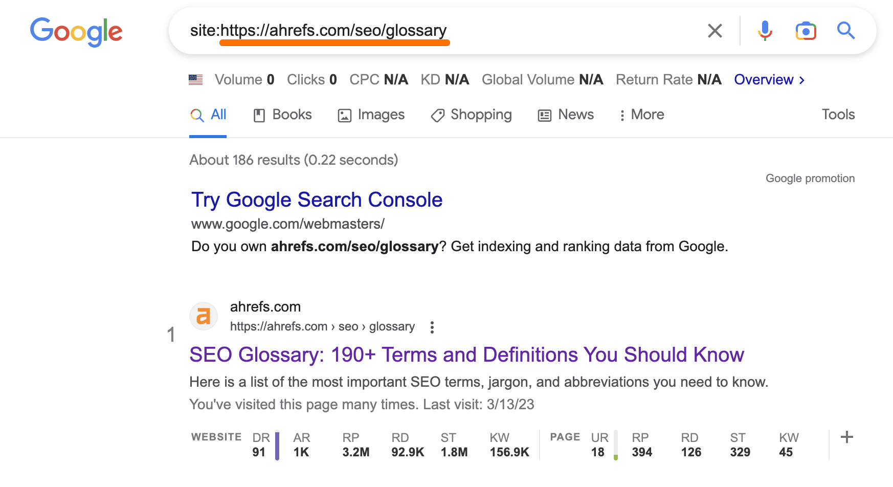 search a URL on Google to check if it's indexed or not