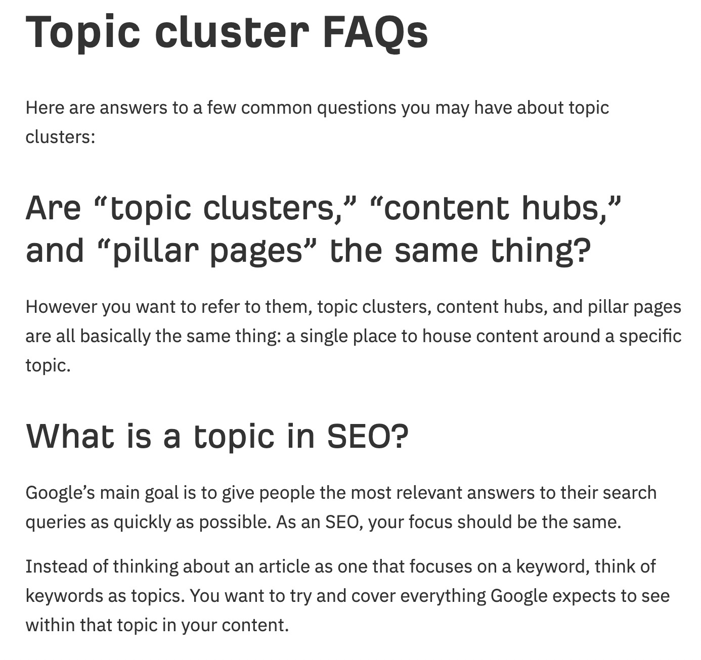 FAQs added to an existing article