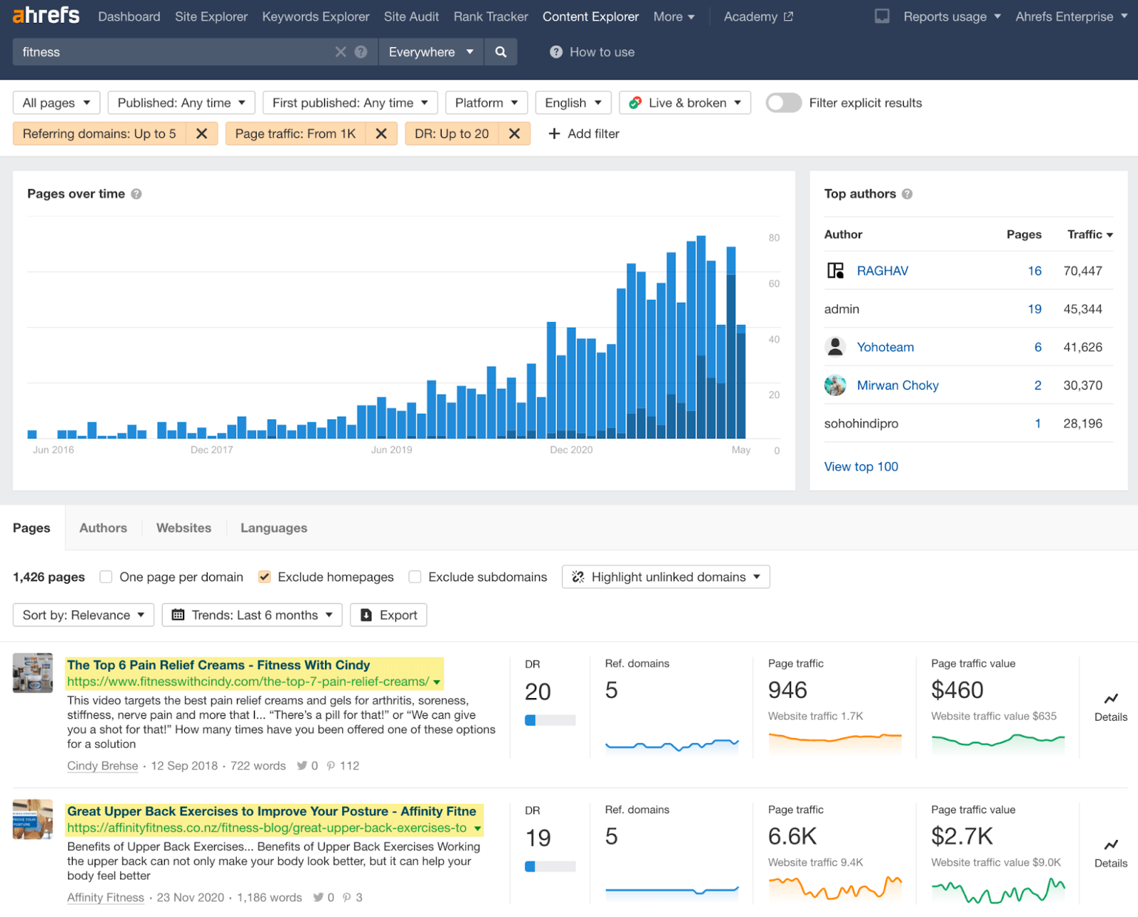 Content Explorer search results for "fitness"