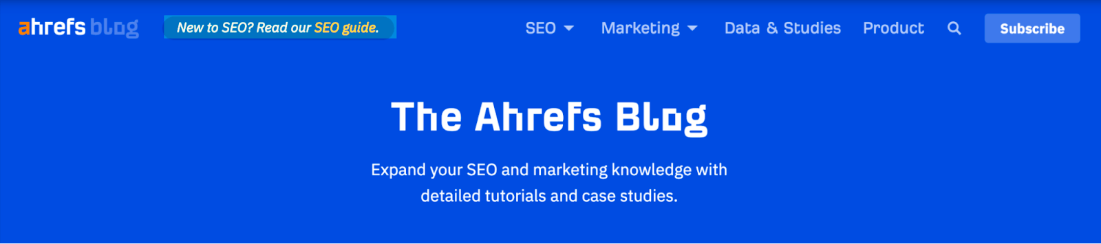 Link to SEO guide in our blog's navigation