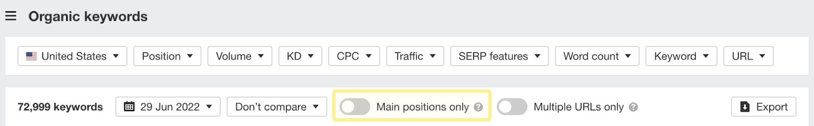 Toggle on to remove anything that isn’t an organic result