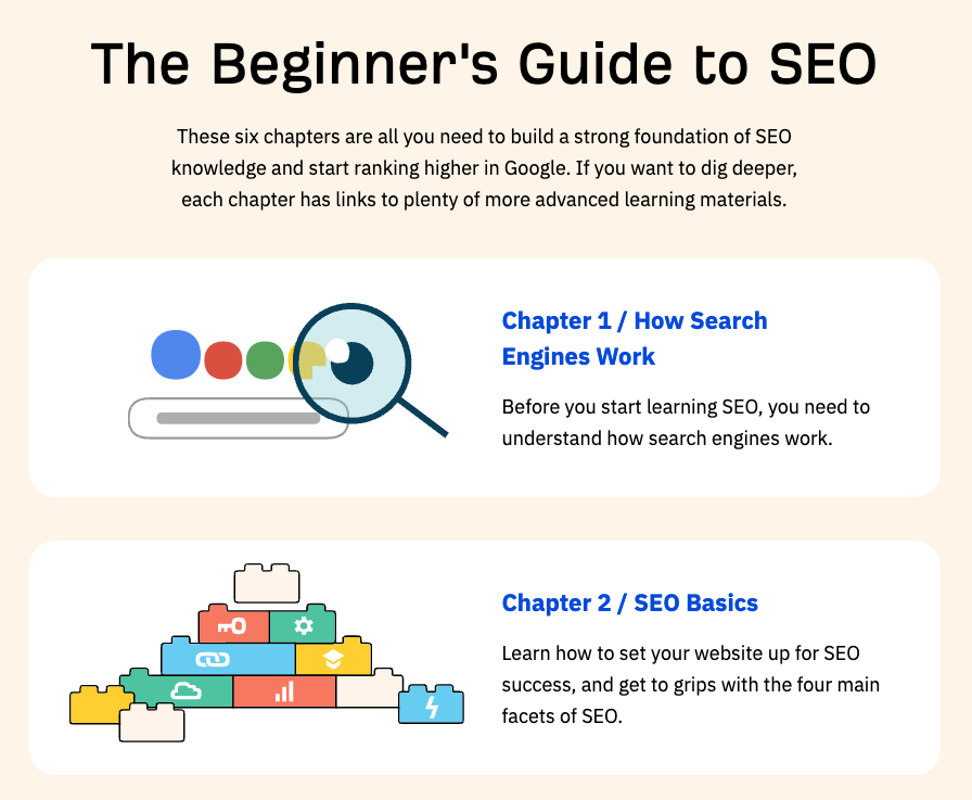 Example of a topic overview page: Beginner's Guide to SEO by Ahrefs