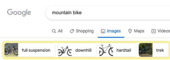 Entities in Google Images