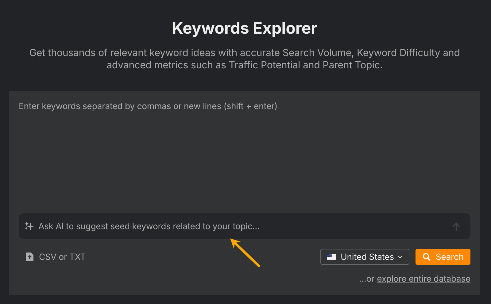 ai in keywords explorer  