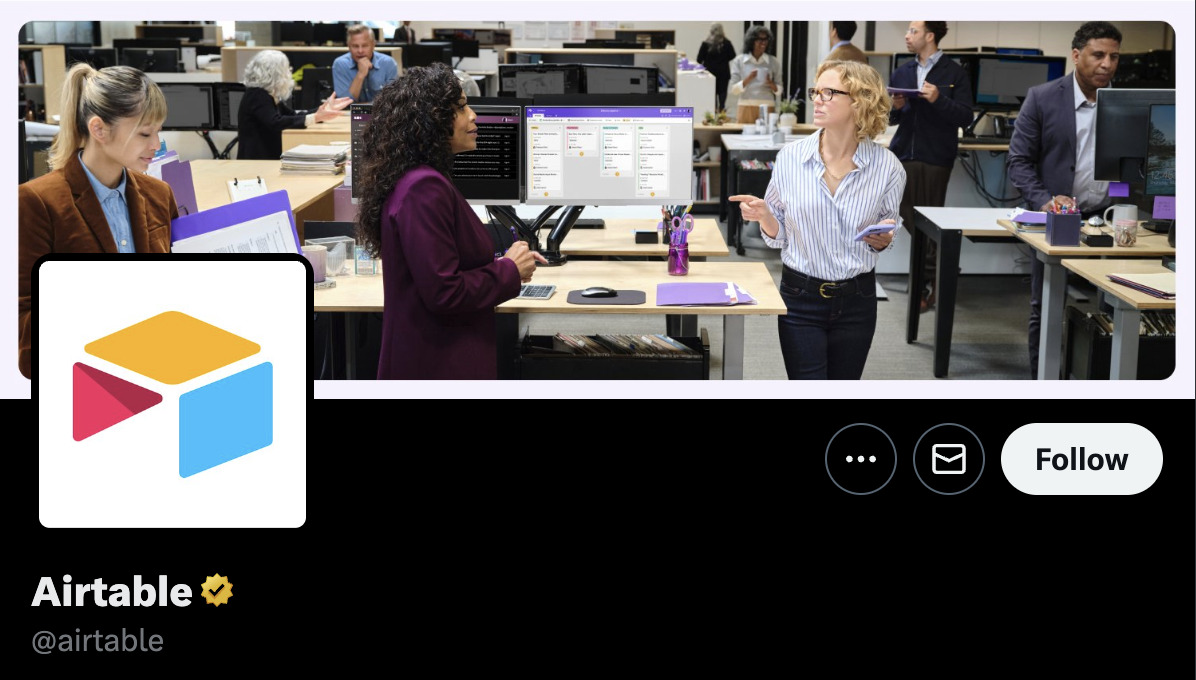 Stock photography banner from Airtable