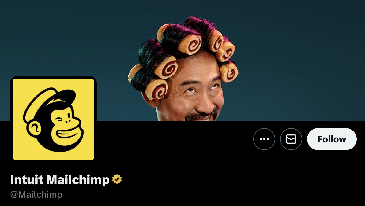 Zany banner from Mailchimp (this actually ties to a marketing campaign)