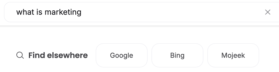 Brave allows you to search elsewhere