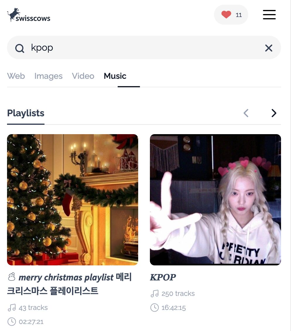 Swisscows music search