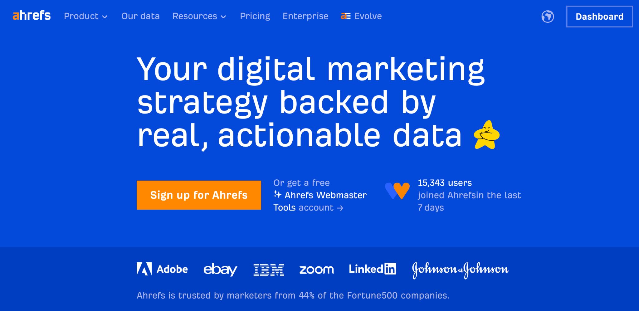 Ahrefs homepage.