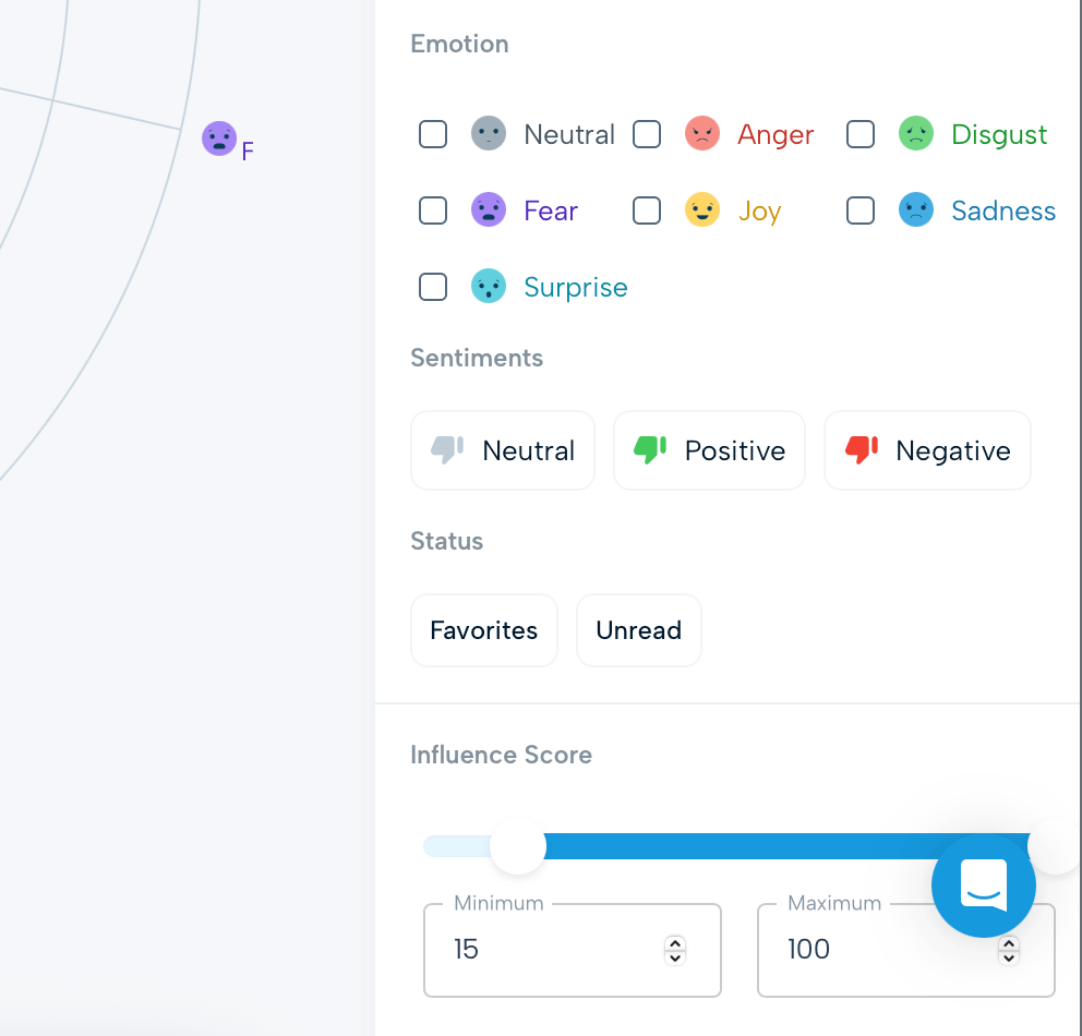 Filtering though emotion analysis and influencer score. 