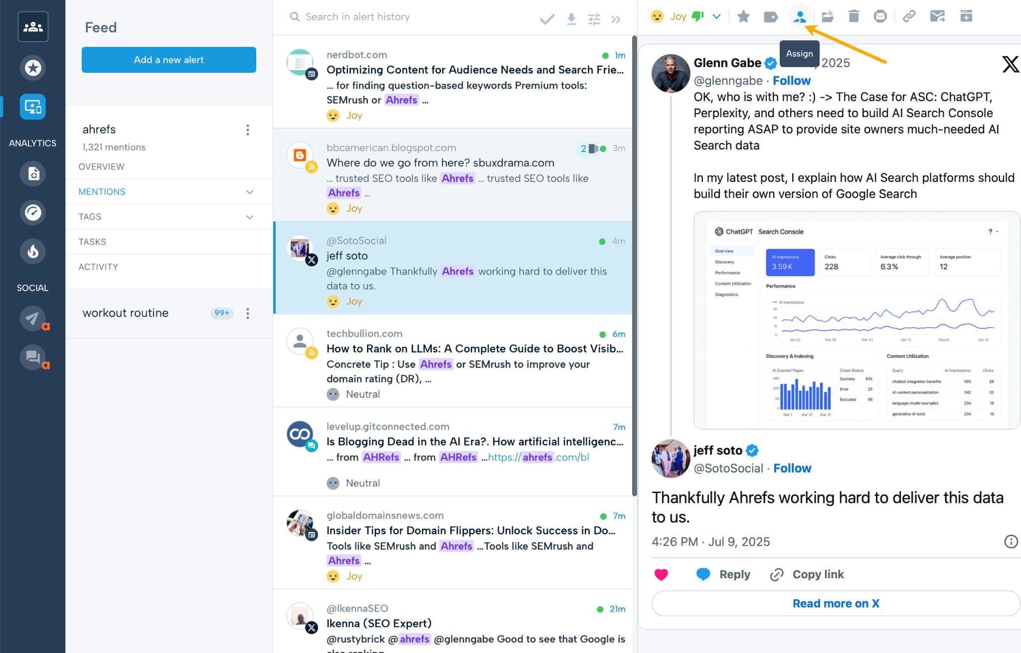 Response assigning in Mention. 