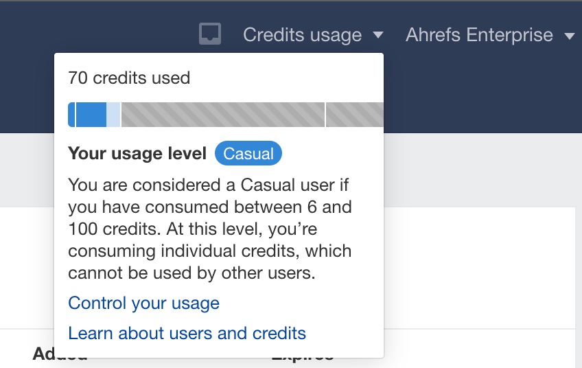 Improved credits counter