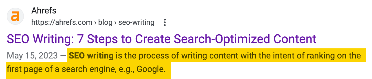 一个元描述的示例