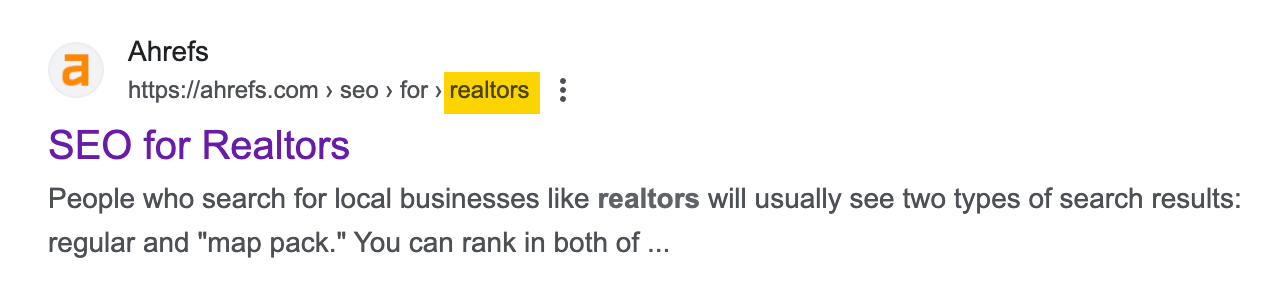 使用关键词在目录名和文章链接中的URL示例