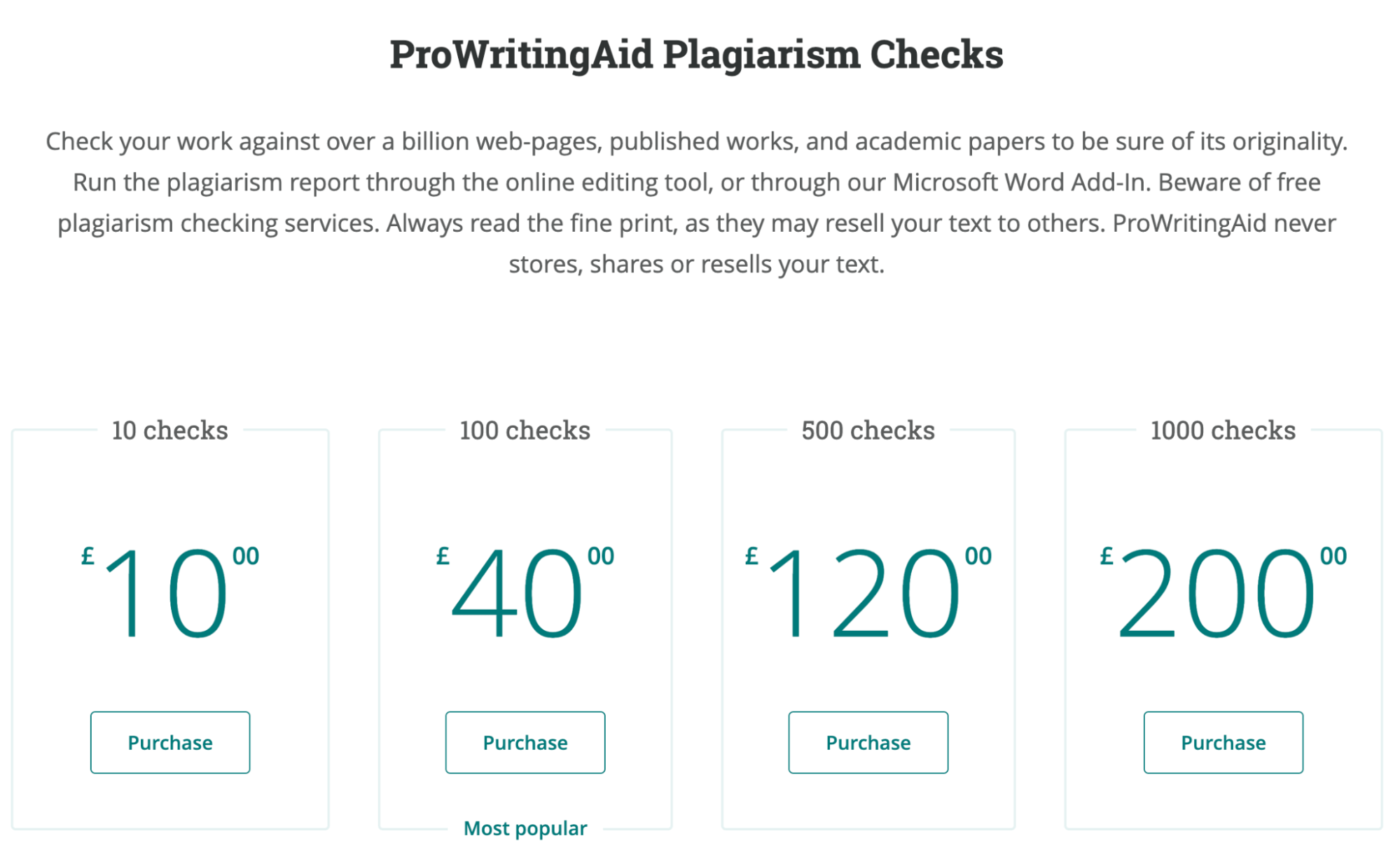 ProWritingAid 的抄袭查定价
