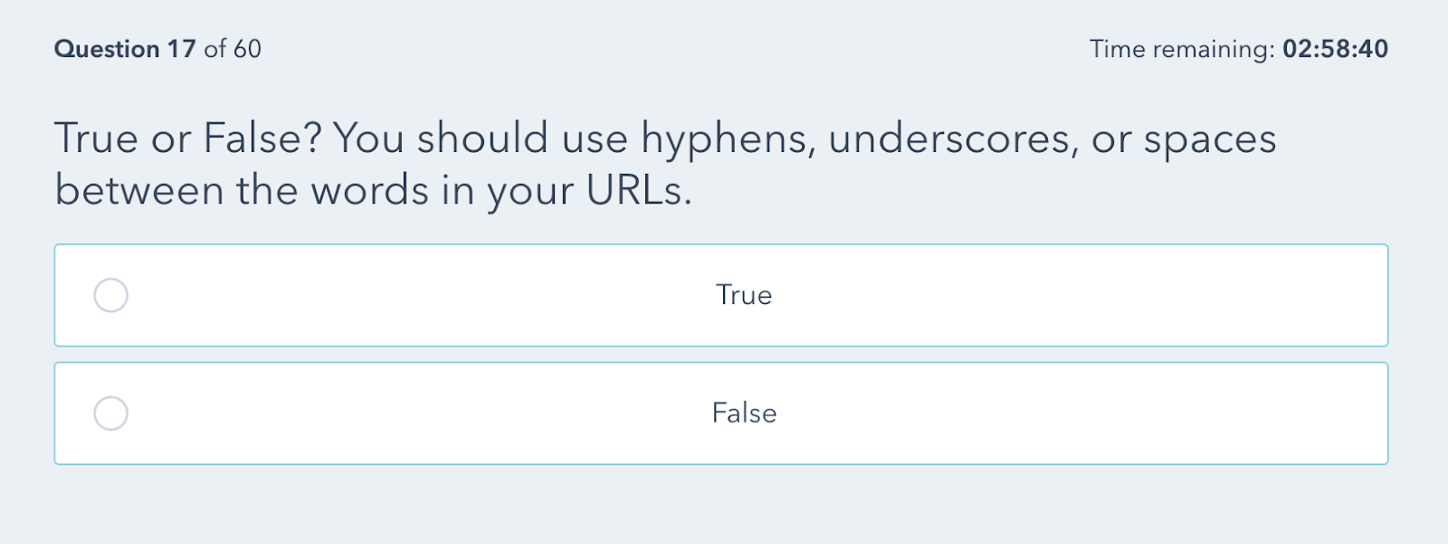 A question from an SEO certification