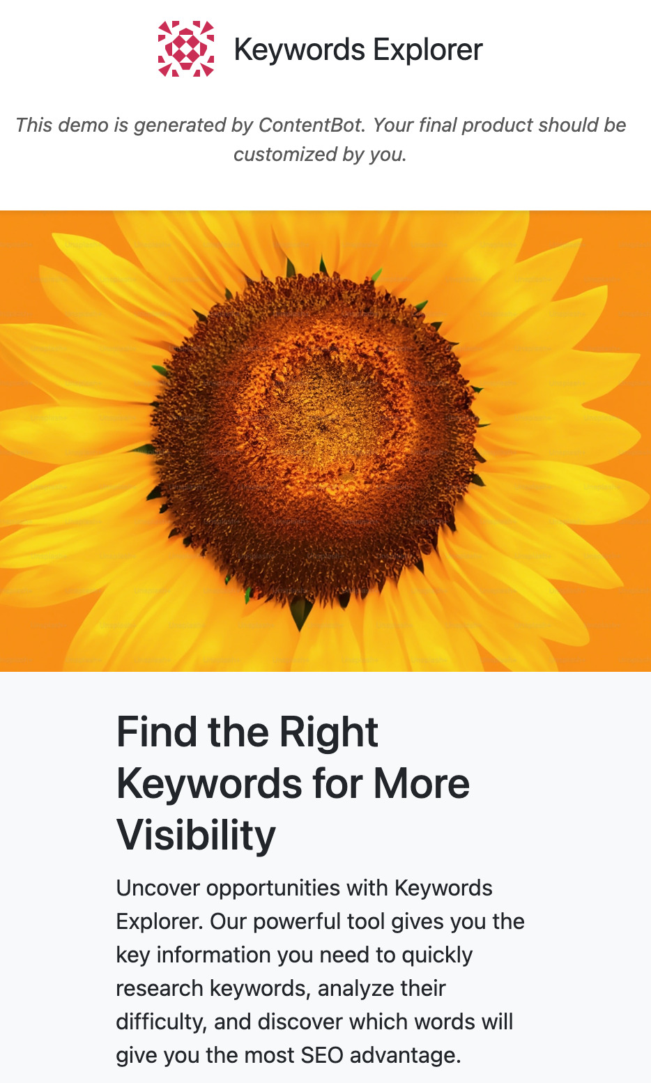 由 ContentBot 生成的登陆页面
