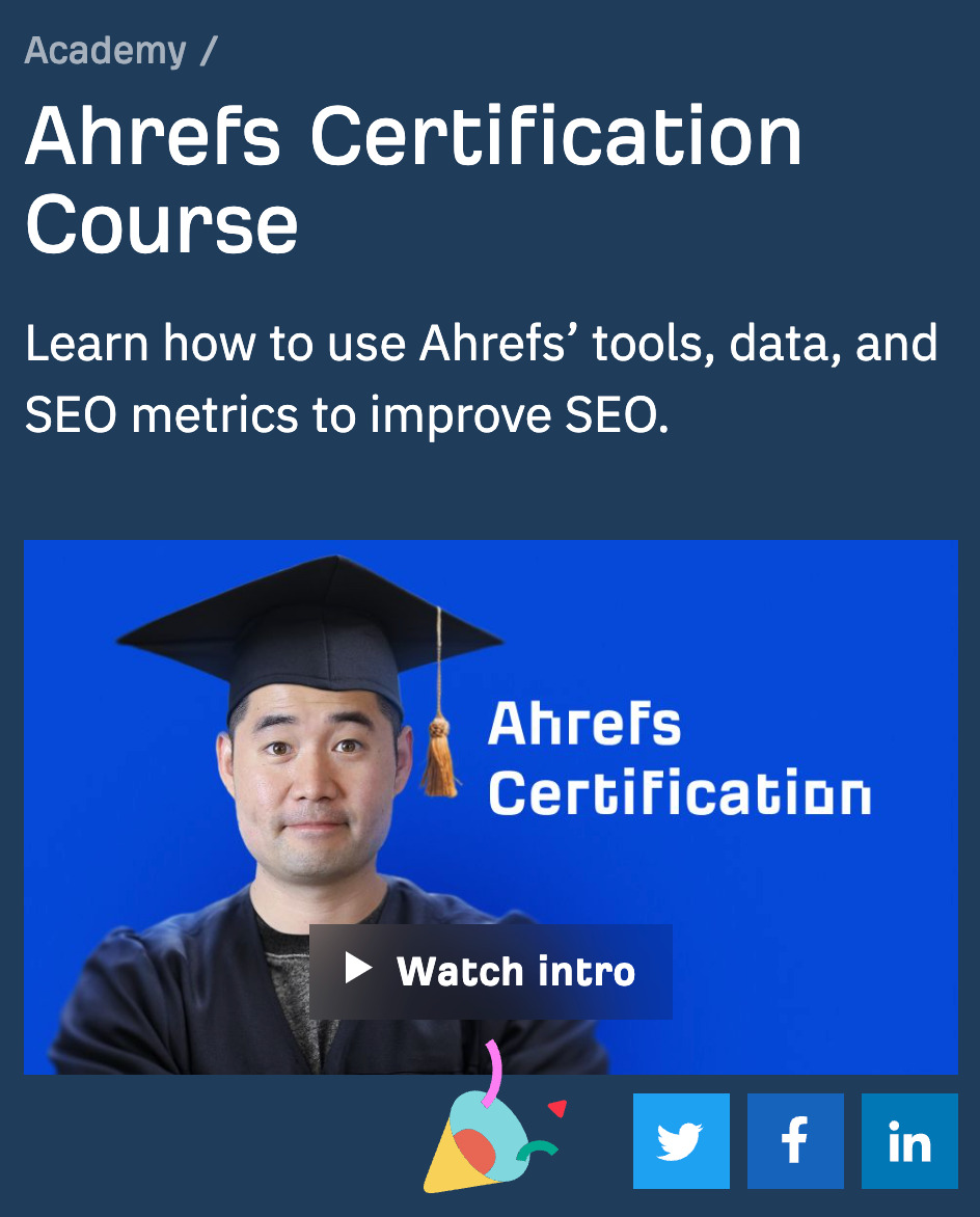 Ahrefs Certification Course